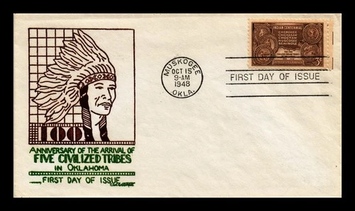 DR JIM STAMPS US COVER INDIAN CENTENNIAL FDC SCOTT 972 GEORGE THERMOGRAPHED