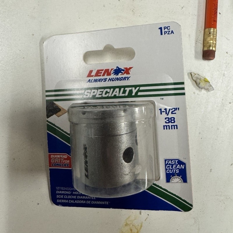 Lenox Diamond Grit Hole Saw 1-1/2 in Specialty Fast Clean Cuts