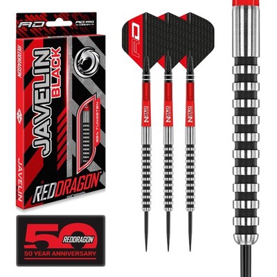 RED DRAGON Javelin Black 22g, 24g - Tungsten Steeltip Darts Set