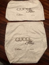 Lot of 2 RARE 1980's Vintage GUCCI PLUS COLLECTION Cotton Dust Bags ITALY