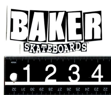 Baker Skateboards Classic Sticker 4.25 in x 2.1 in Black/White/Clear Skate Decal