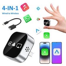 NEW Car Wired to Wireless CarPlay Adapter Android Auto, AirPlay, Miracast 4-IN-1