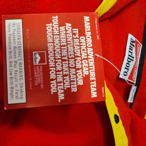 Vintage 1992 Marlboro Adventure Team Mens XL Red Fleece Pullover Jacket NWT image 5