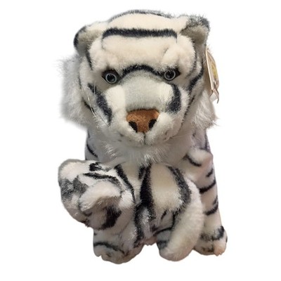 RARE A&A Soft N' Cuddly White Tiger 12'' Mother and Cub Plushie NWT w/Gift Tag