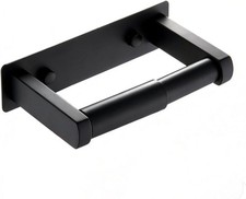 Pokim Matte Black Toilet Paper Holder,Self Adhesive or Screw Wall Mount 304