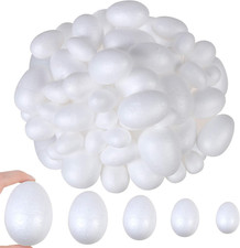 50 Pcs Foam Eggs,3.5-7Cm White Foam Eggs Shape Smooth Mixed Craft Making Egg for