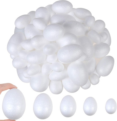 50 Pcs Foam Eggs,3.5-7Cm White Foam Eggs Shape Smooth Mixed Craft Making Egg for