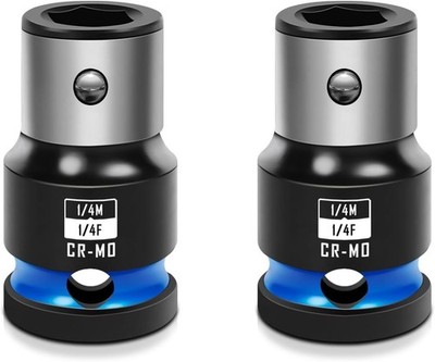 2PCS Impact Bit Holders 1/4 Inch Square Drive to 1/4 Inch Hex Socket Adapter for
