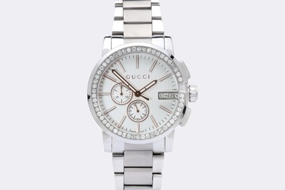 Gucci G-Chrono YA101201 44mm Diamond Bezel Stainless Steel Quartz Watch