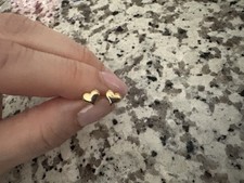 14K Yellow Gold Heart Stud Earrings