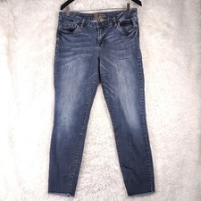 Kut From The Kloth Jeans Size 12 Ankle Raw Hem Medium Wash