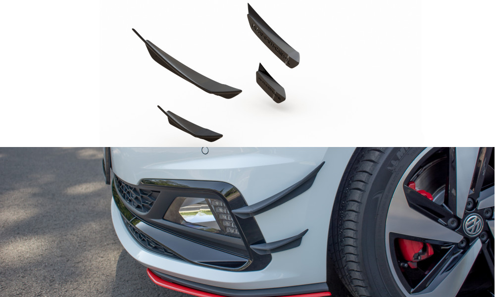 Flaps de pare-chocs Maxton Polo GTI Mk6 en ABS premium finition noir brillant