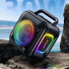 ZEALOT PT01 30W Bluetooth Boombox Speaker, RGB Lighting, 6000mAh, Black