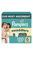 Pampers Swaddlers Ultra Day Night Overnight Diapers Size 6 120 Count
