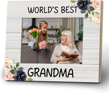 Grandma Gifts Picture Frame, World'S Best Grandma Wooden Photo Picture Frame 4X6
