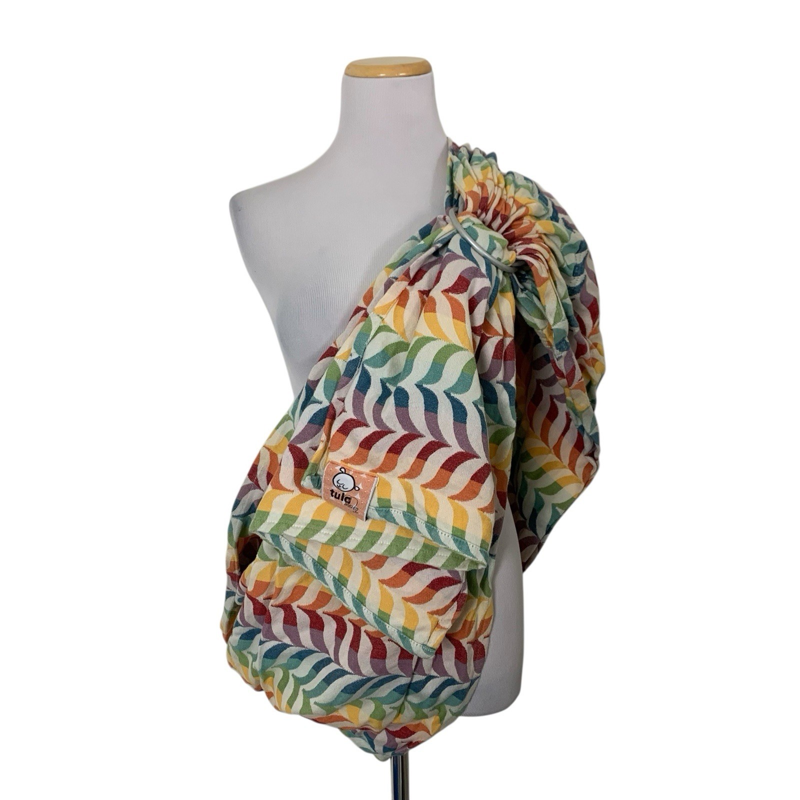 Tula Ring Sling Baby Carrier Woven Wrap Rainbow Measures Sz L/XL Cotton Lyocell