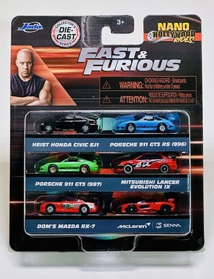 🔥Jada Nano Fast & Furious NEW Heist Honda Civic EJ1 6 Pack VHTF