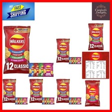Grab-and-Go Classic Crisps Multipack - 12 Packs of 25g, Vegetarian Delight