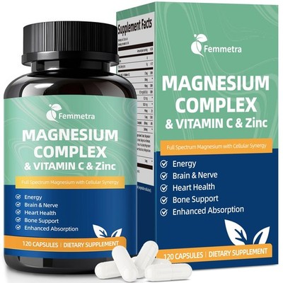 Ultra Magnesium Citrate Complex Zinc with Potassium 99 mg, Vitamin D3 4000 IU...