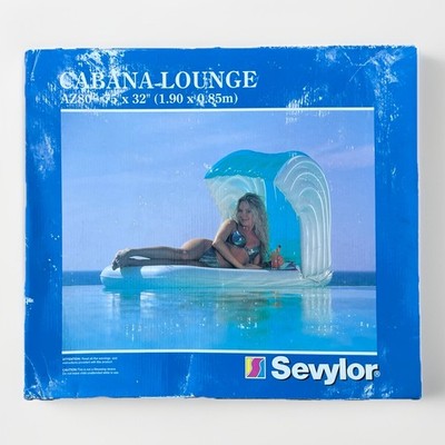 Vintage SEVYLOR Cabana Lounge Inflatable Raft Float Pool 75 x 32 RARE New In Box