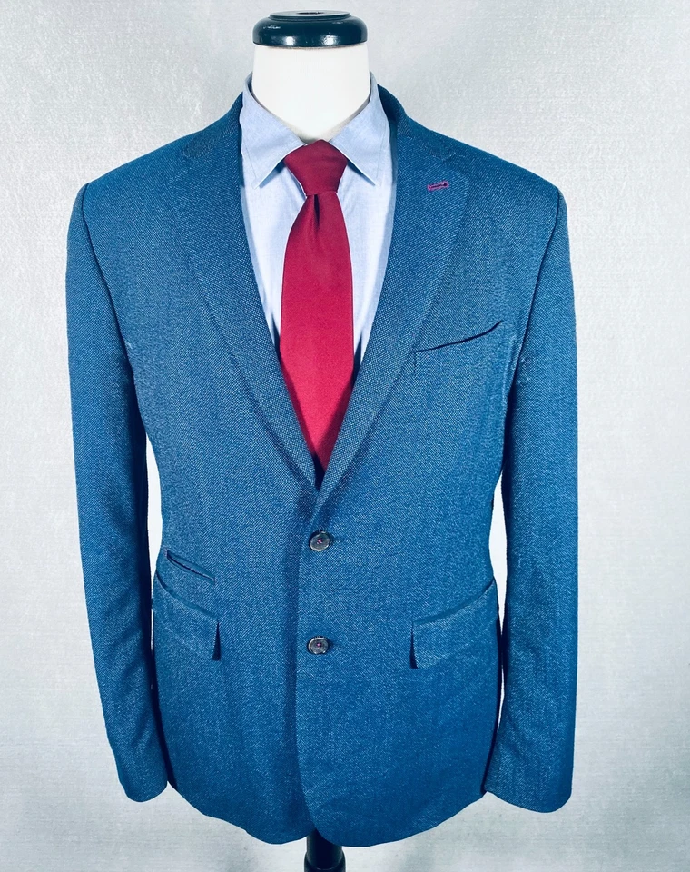 Ted Baker London Blazer мужской 42R синий эластичной Softshell Sport пальто куртка - Изображение 2 из 4