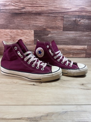 Vintage 70’s Converse All Stars High Tops Burgundy Men’s Size 7 1/2 Made USA