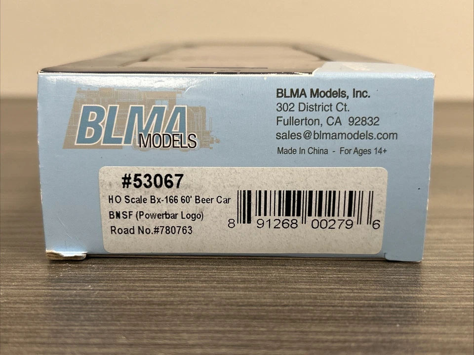 BLMA Models HO #53067 Bx-166 60’ Beer Car BNSF (Powerbar Logo) #780763 NIB - Image 2 of 4