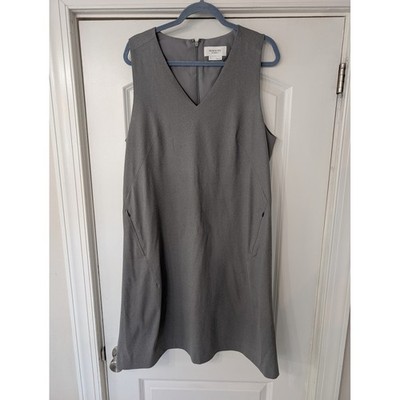 Ministry of Supply Gray kinetic Primeflex V-Neck Sleeveless tank Dress Womens 12