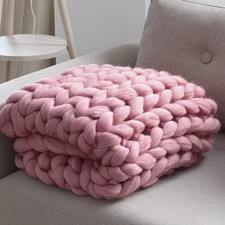 Hand Knitted Chunky Blanket / Throw
