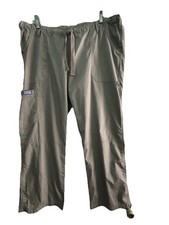 Cherokee Workwear Elastic Waist Scrub Pants Taupe Size Large 4 Pockets 38"x29"