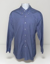 Kirkland Signature Mens 17-33 Blue Plaid Non Iron Cotton Dress Shirt