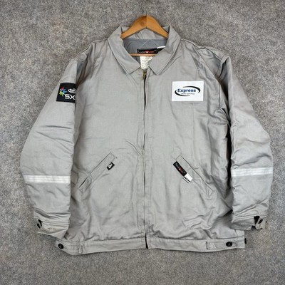NeeseWear FR Indura Westex Jacket Mens XL Gray Flame Resistant Canvas Quilted