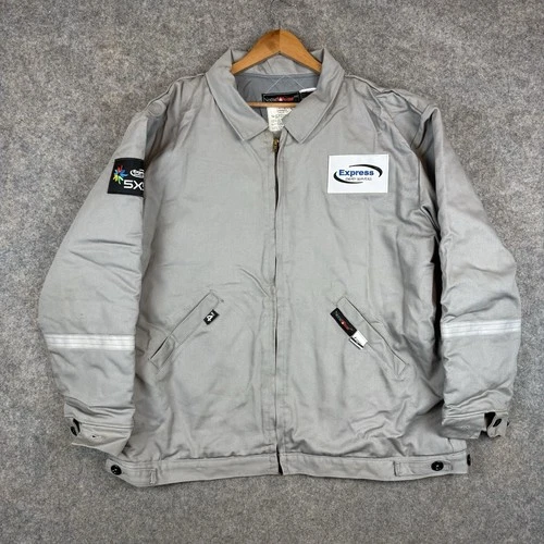 NeeseWear FR Indura Westex Jacket Mens XL Gray Flame Resistant Canvas Quilted - product listing photo