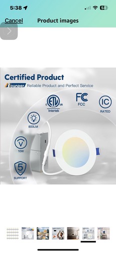 BBOUNDER 24 Pack 4 Inch 5CCT Ultra-Thin LED Recessed Ceiling Light with Junct... - Picture 8 of 9