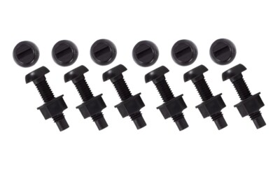 6 Stück Nummernschild Kunststoff Nylon Muttern und Schrauben schwarz