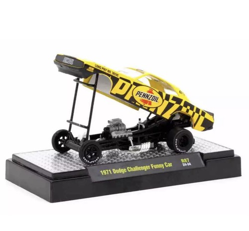 M2 machines 1/64 🇨🇵 1971 Dodge Challenger Funny Car Dragster Pennzoil - Foto 5 di 5