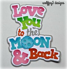 CRAFTECAFE LOVE MOON KID TITLE premade paper piecing scrapbook diecut piece PAGE