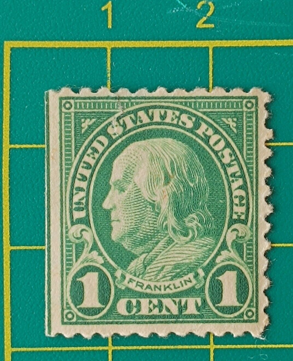 US stamp 1923, Sc A155 #552,1c dp green, perf. 11, Guide Line, MH