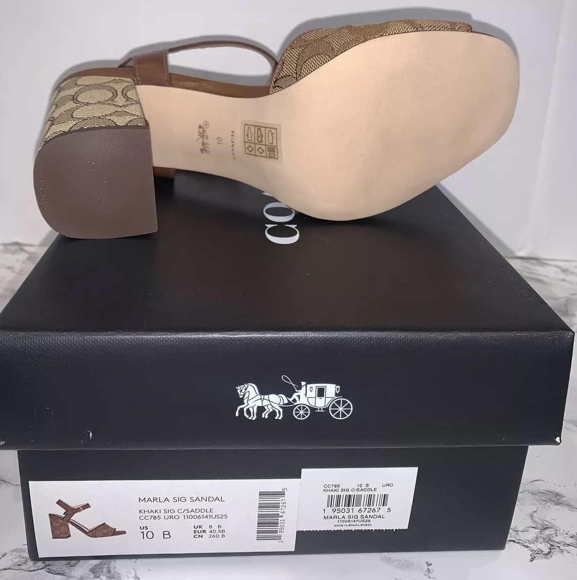 Coach Women Marla In Signature Jacquard Logo Sandals Block