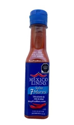 5-Pack Mexico Lindo Salsa 7 Mares 150ml/5oz 7 Seas Hot Sauce