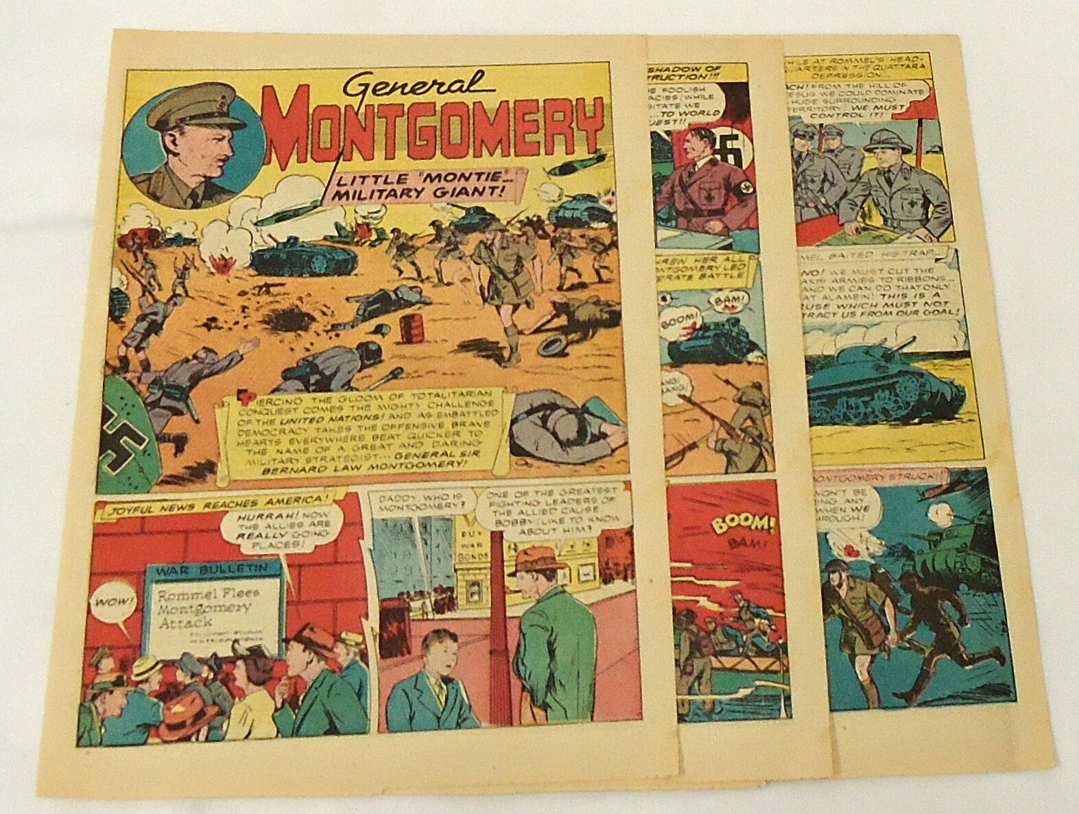 1943 six page cartoon story ~ GENERAL MONTGOMERY