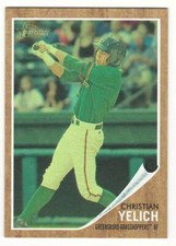 CHRISTIAN YELICH 2011 Topps Heritage Minors GREEN TINT Parallel Card #49 #/620