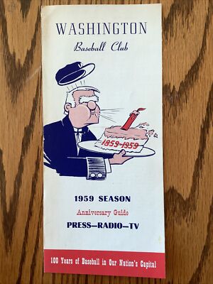 Washington Baseball Club 1959 PRESS-RADIO-TVGUIDE