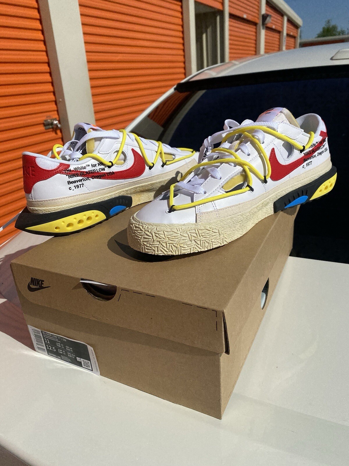 OFF WHITE X NIKE Taglia 11 Nike bianco sporco x blazer bianco basso rosso università