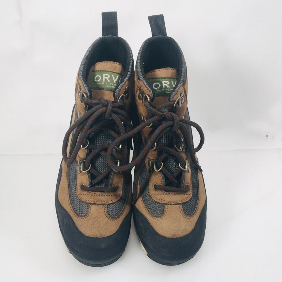 Botas de pesca con mosca ORVIS para hombre suelas de fieltro de cuero y lona talla 8-8,5 usadas en excelente estado Foto 3 de 4