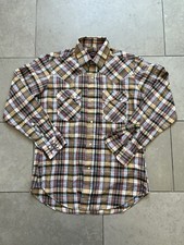 Vintage Levis Pearl Snap Big E Western Retro Button Up Plaid Sawtooth Mens Sz M