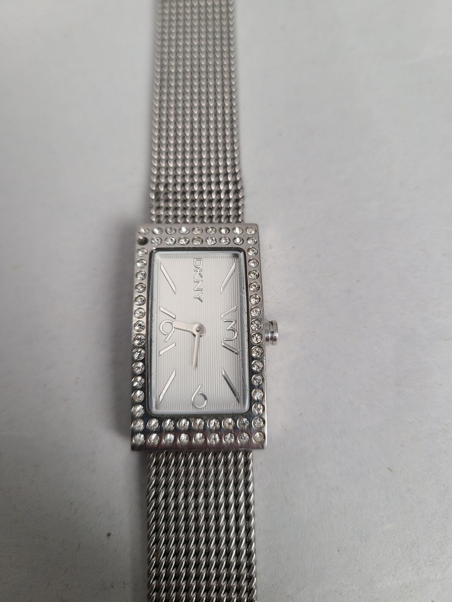 Dkny ladies silver tone curb chain watch NEW BATTERY Dkny ladies watch new - Gem main image 4