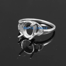 925 Sterling Silver 6 X 8 MM Oval Shape Ring Prong Setting Semi Mount Ring 850