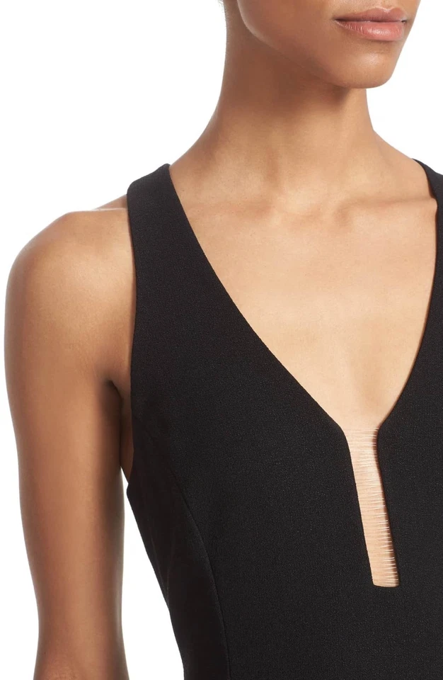 NUEVO Vestido Alexander Wang Punto Escalera Línea A Midi en Negro - Talla 8 #D5432 Foto 2 de 4