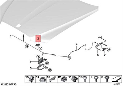 Genuine BMW M3 G14 G15 G20 318d 320d 320dX 320i 1.6 Lock Top Part  